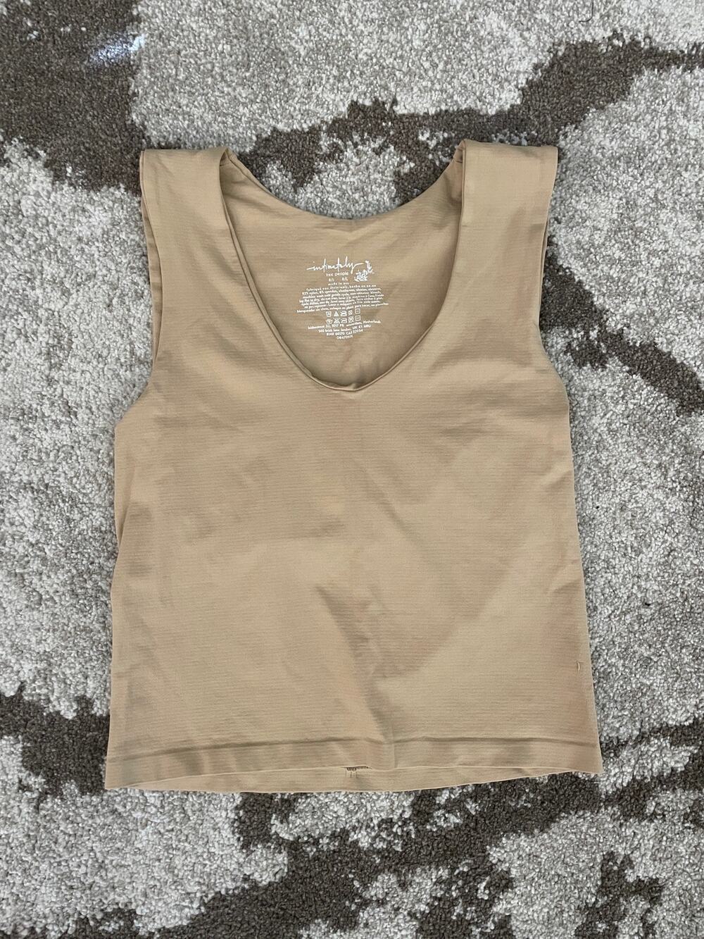 Intimately Free People Cropped Seamless Tank Top Nude Beige M/L
